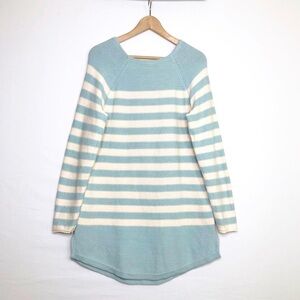 Free people, beach, striped blue/cream knit tunic